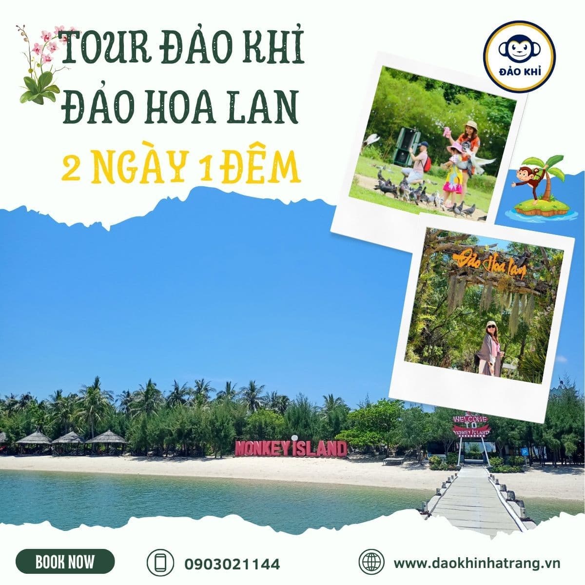 Tour Đảo Khỉ Đảo Hoa Lan 2 Ngày 1 Đêm